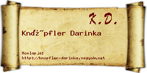 Knöpfler Darinka névjegykártya